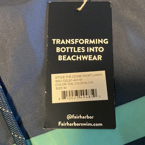 Fair Harbor Blue and Green Swim Trunks - Picture 3 of 12